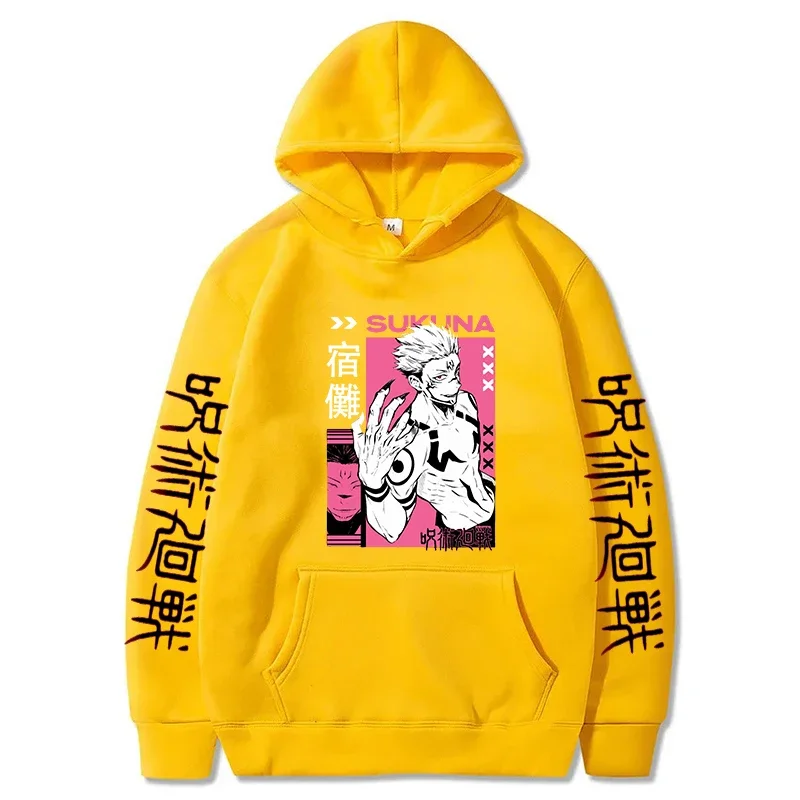 Autumn/Winter Anime Printed Sweatshirts Jujutsu Kaisen Men's Hoodie Harajuku Streetwear Clothes Yuji Itadori Plus Size Hoodie