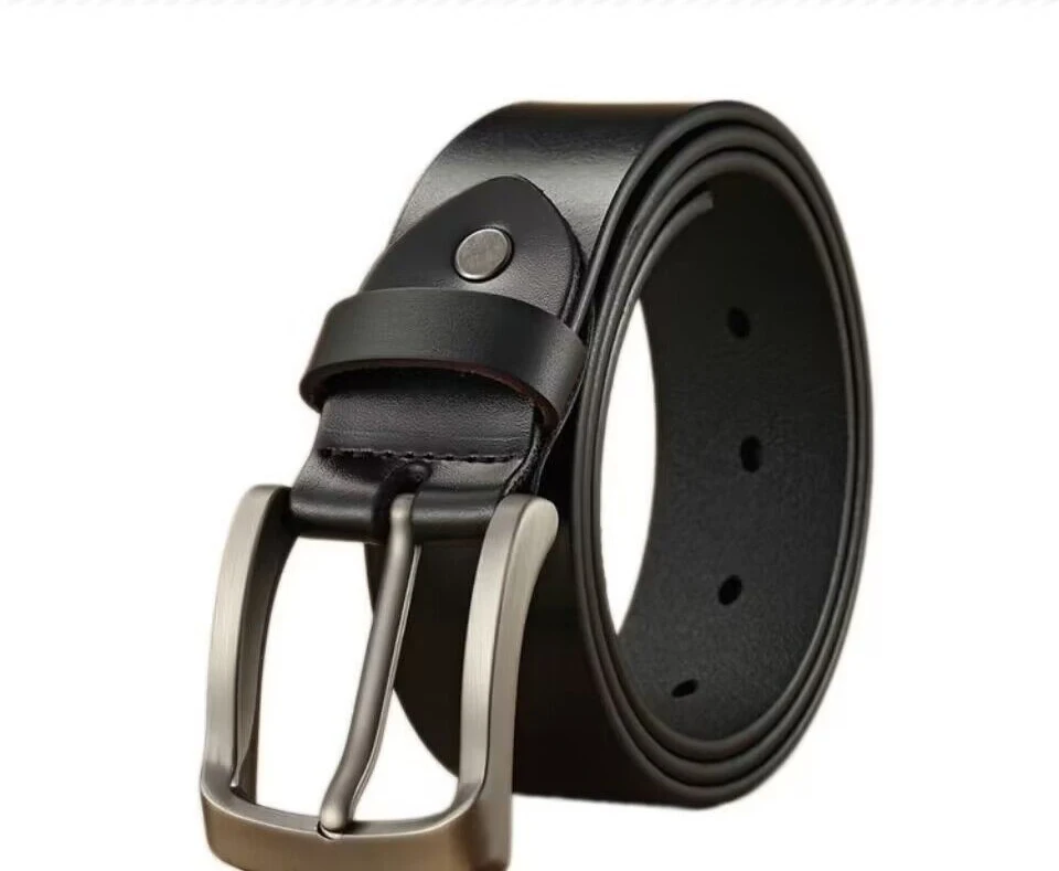 3.8CM High Quality Genuine Leather Belt For Men Luxury Designer Pin Buckle Belts Cowskin Vintage Strap Male Jeans for Man
