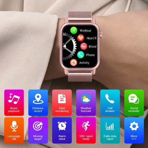 Imagen 2 del producto LIGE nuevo reloj inteligente pantalla HD de 1,85 pulgadas reloj de mujer esfera 3D Bluetooth llamada deporte Fitness Tracker hombres reloj inteligente con linterna LED