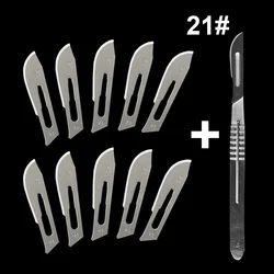 20# 23# Carbon Steel Carving Metal Scalpel Blades Handle Scalpel DIY Cutting Repair Animal Surgical Knife Tool Kits Box Non Slip