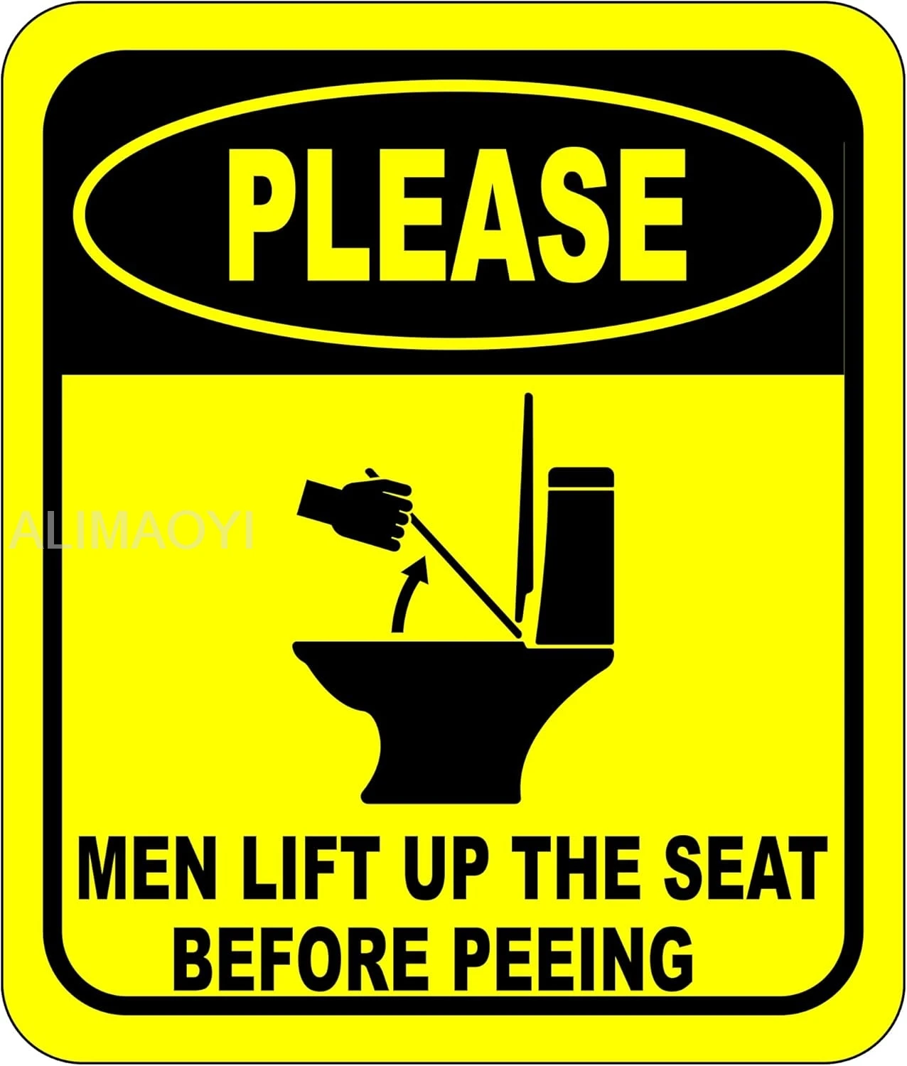 Please Men Lift UP the Seat Before Peeing Bathroom Sign for Outdoor or Indoor Metal Tin Sign 8x12 inch