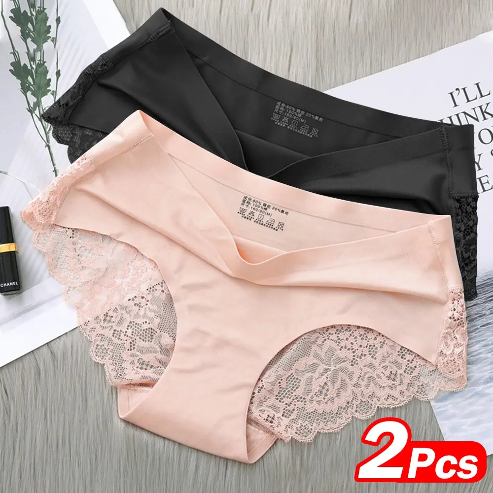 Womens Seamless Briefs Sexy Lace Panties Breathable Silk Underwear Sexy Lady Lingerie Ultra Thin Girls Briefs