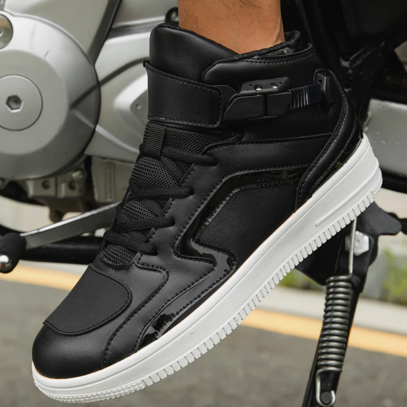 

Motorcycle protective riding boots men fashionable four season high top anti slip breathable off-road equipment cycling boots
