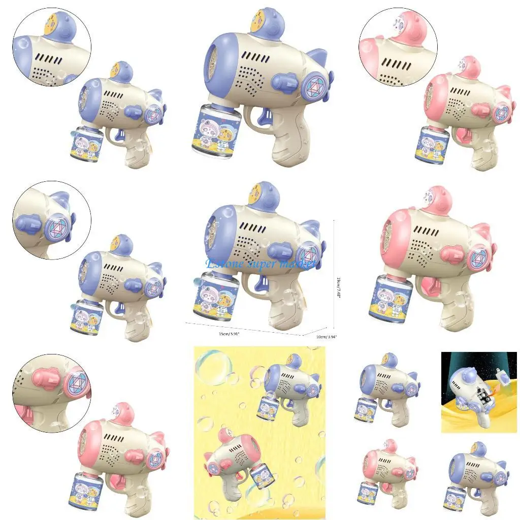 090B Bubble Machine Toy Automatic 12 Hole Astronaut Blower with Light Bubble Maker