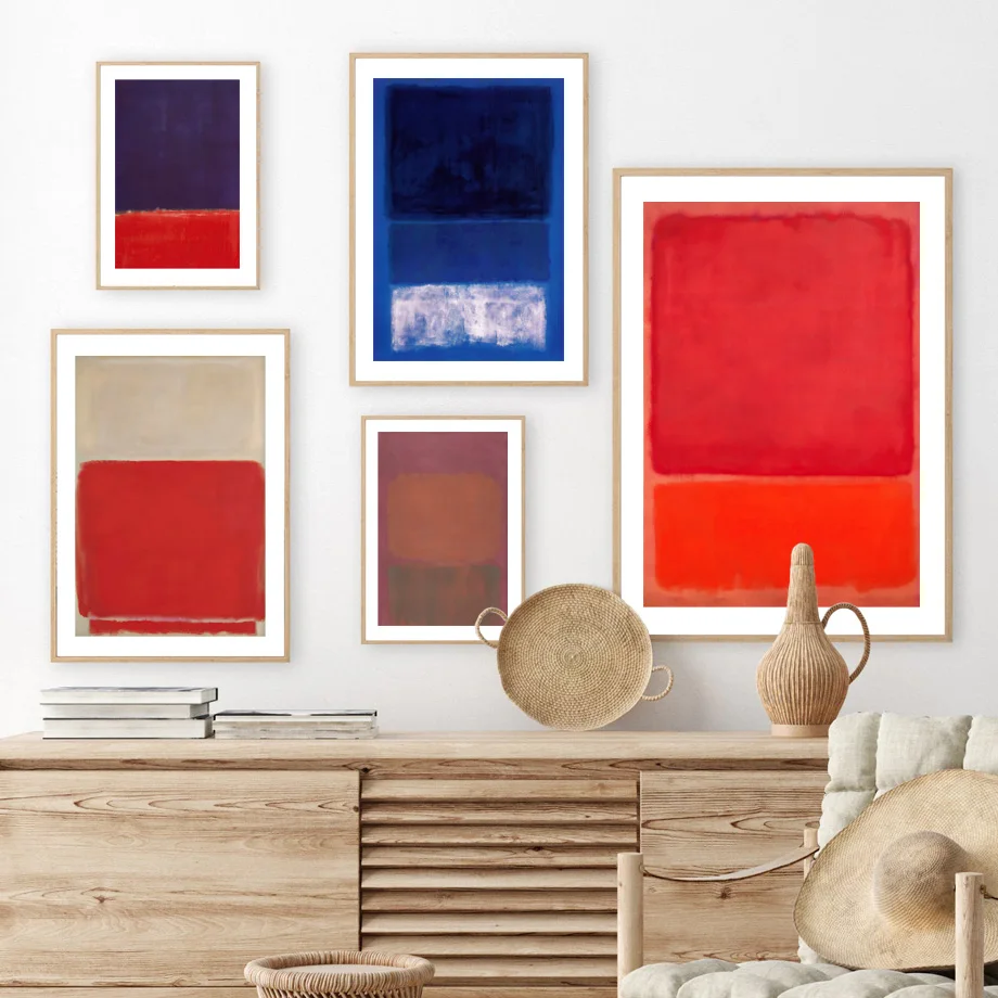 

Graffiti Exhibition Print Art Red Mix Color Minimalist Abstract Poster Canvas Painting Wall Pictures Living Room Home Decor