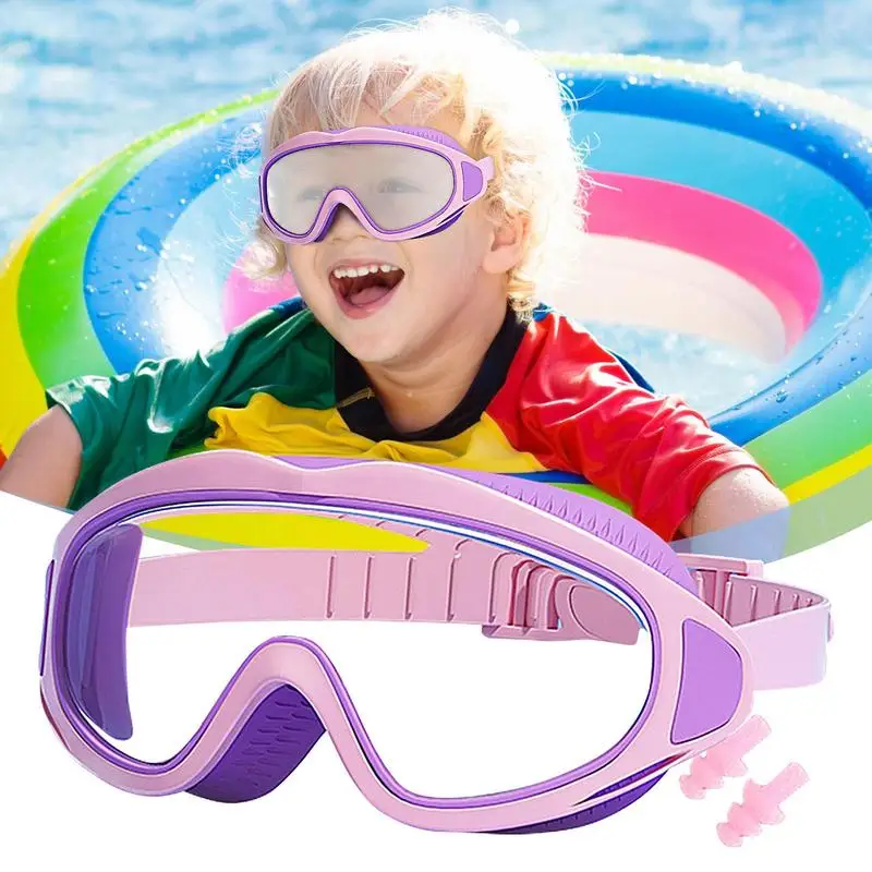 Okulary pływackie dla dzieci, przeciwmgielne, z zatyczkami do uszu, ochrona UV, dla chłopców i dziewcząt, do nauki pływania, do lekcji nurkowania, sportowe.