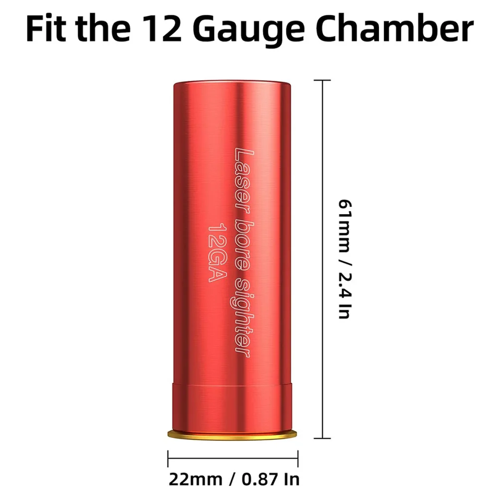 12GA Red Dot Laser Bore Sighter 12 Gauge Bore Sight Red Chamber Boresighter Cartridge No battery for Shotgun Hunting Gun Zeroing - view 4