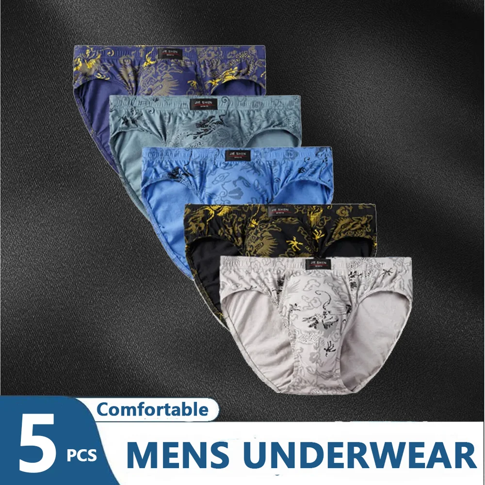 

5 Parts/lot Cotton Underwear For Men Briefs Male Underwear Comfot Panties Shorts Sexy Plus Size 5XL 6XL 7XL Loose Panties