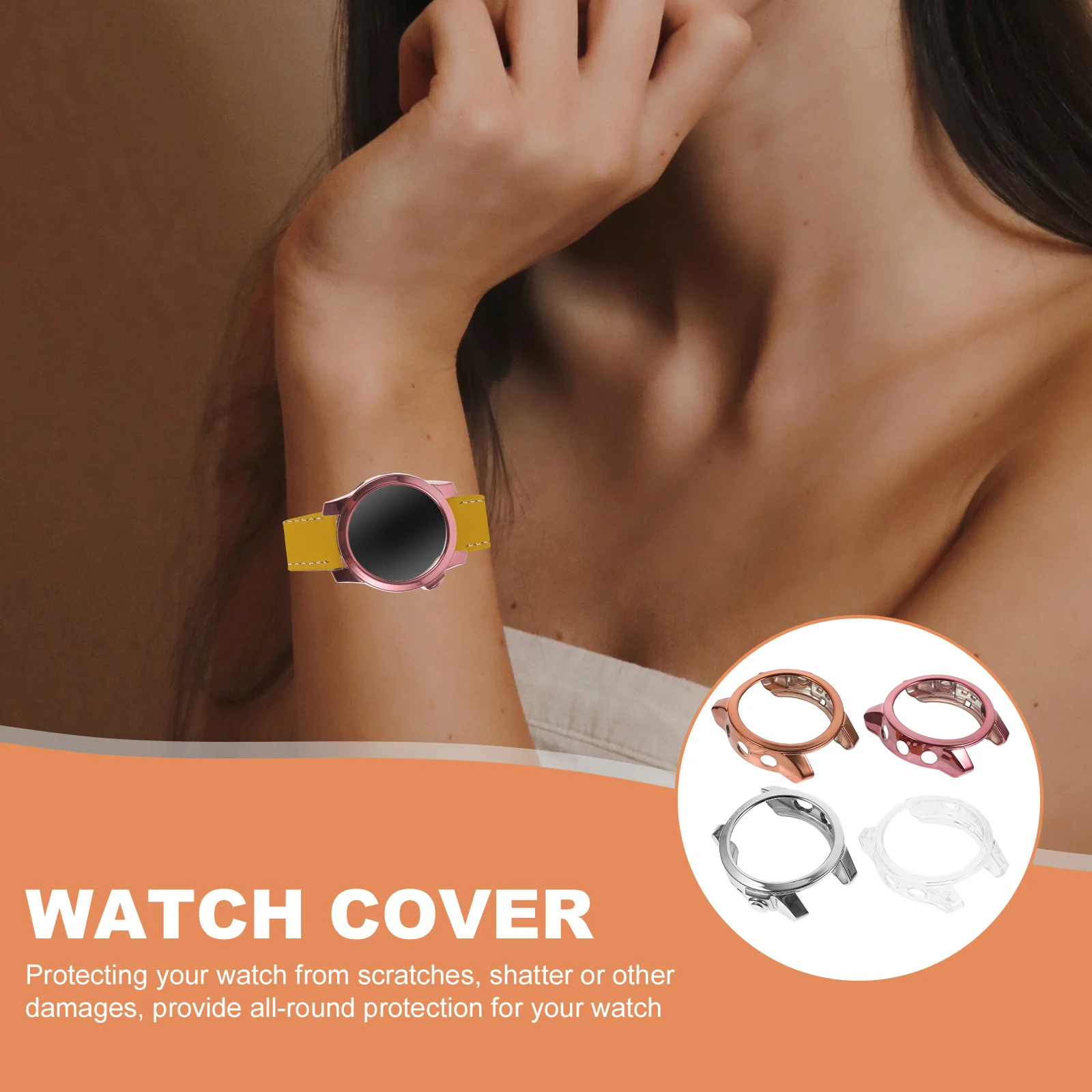 

4 Pcs Watch Case Fashionable Screen Cover Intelligent TPU Covers Detachable Protector Supply Anti-scratch Smartwatch
