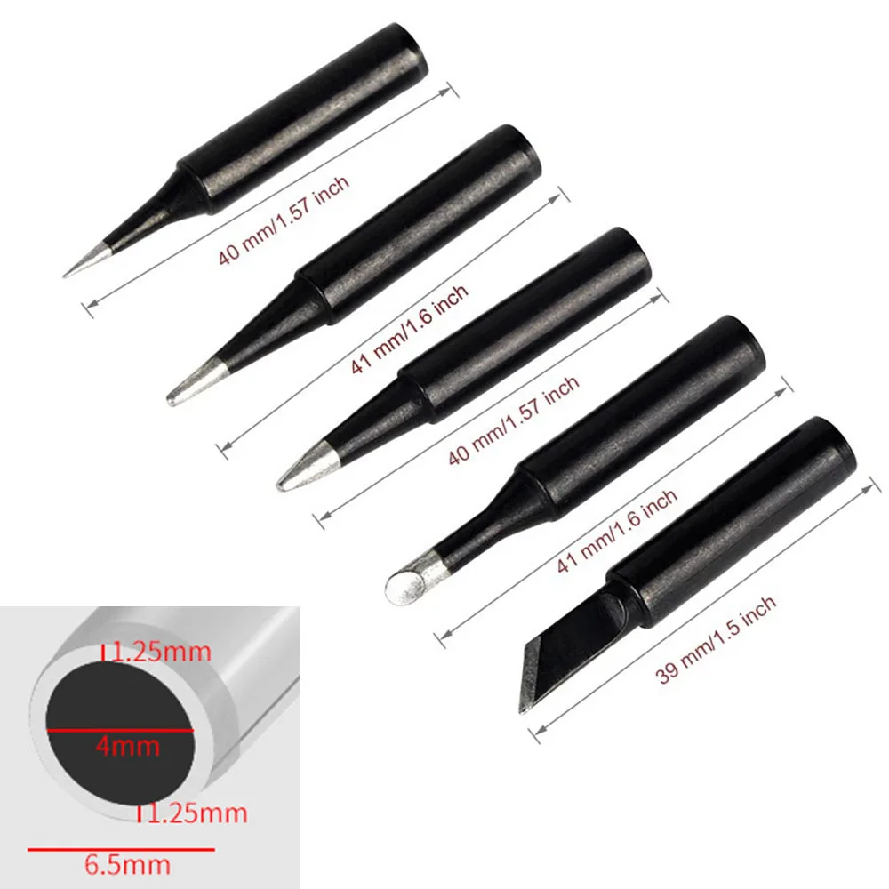 5PCS/lot I/K/B/3C/2.4D Universal 936 937 938 For Soldering Station Solder Iron Welding Tip Head Top Sting BGA Lead-free Tools