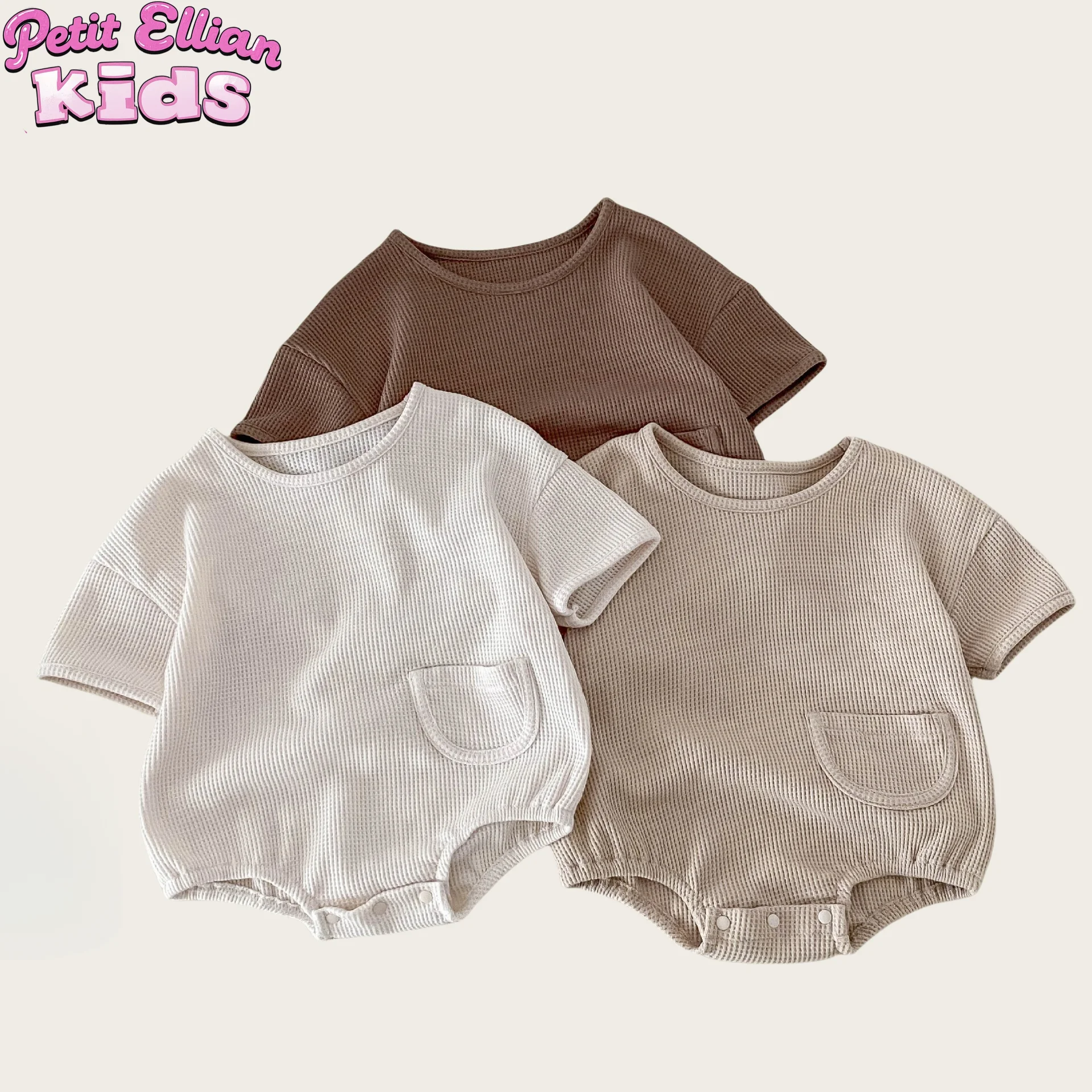 0 - 3 Y Baby Cotton Rompers Soft and Stylish Onesies for Newborn Infant Girls Boys Available in Multiple Neutral Tones Bodysuit