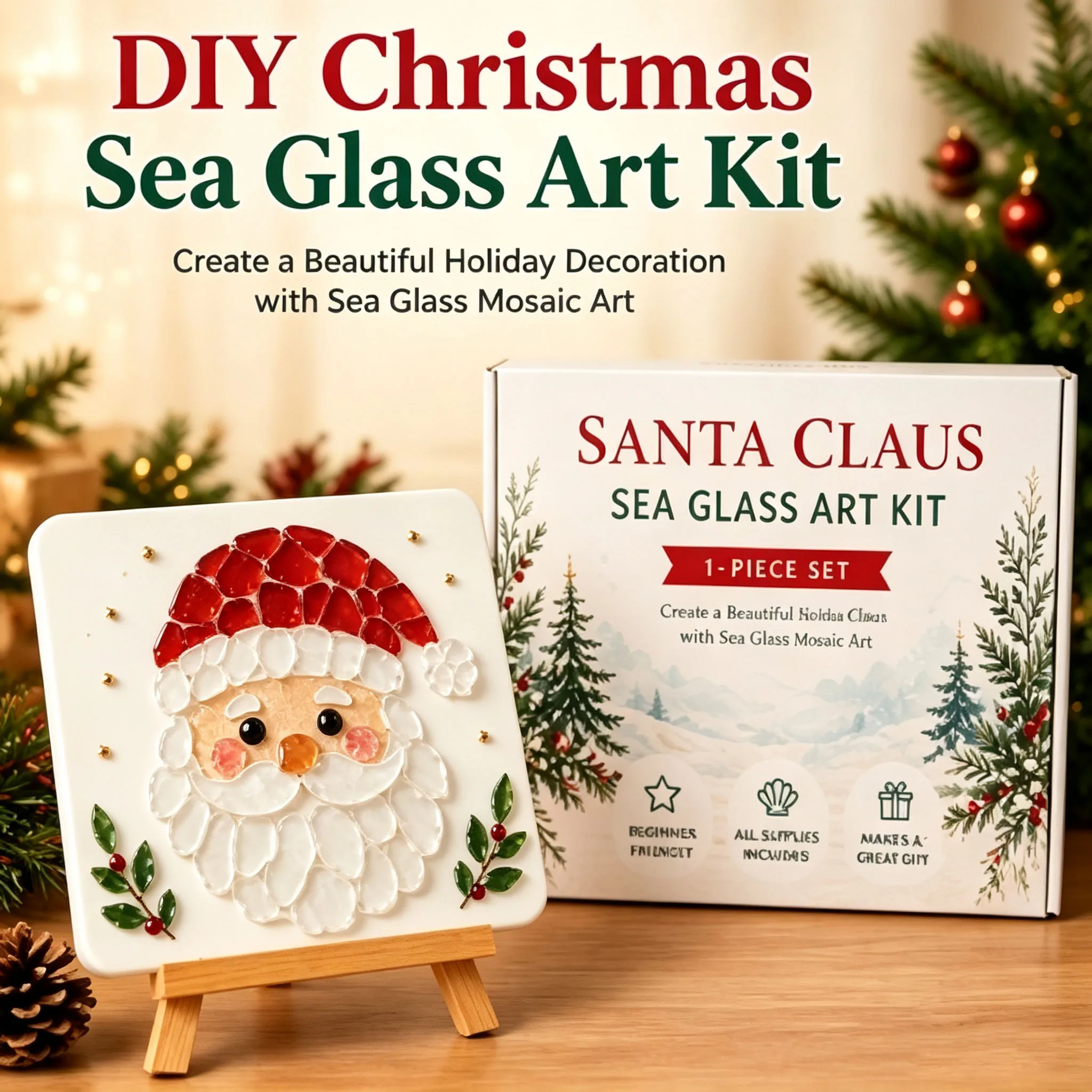 Art Craft Display - DIY Christmas Sea Glass Art Kit