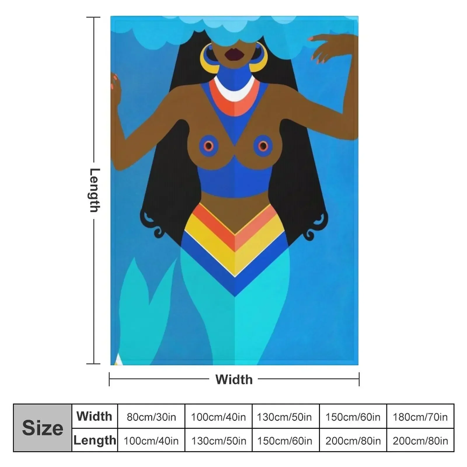 Yemonja, mother of all Orisha Throw Blanket Large wednesday Vintage Bed Fashionable Beach Loose Blankets