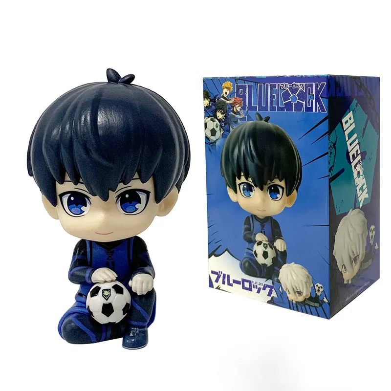 블루 락 카와이 나기 이사기 이사기 요이치 앉아있는 액션 피규어 인형 테이블탑 모델 애니메이션 주변 창의적인 생일 선물 장난감