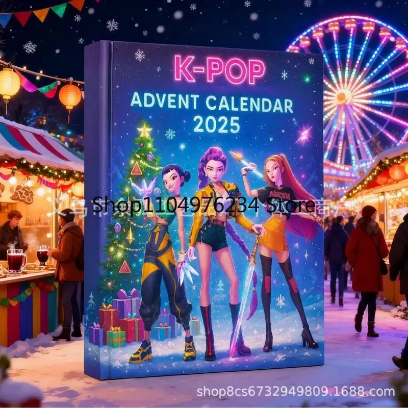 Disponibile Natale Kpop Demon Hunting 24 pezzi Calendario dell'Avvento Scatole cieche a sorpresa per giocattoli da regalo per scatole misteriose di Halloween