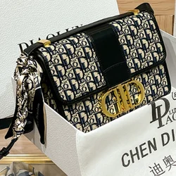 Luxury Ladies Shoulder Crossbody Bag Ladies, Most Famous Brand VIP Special Montaigne Small Square Bag Embroidery Flower