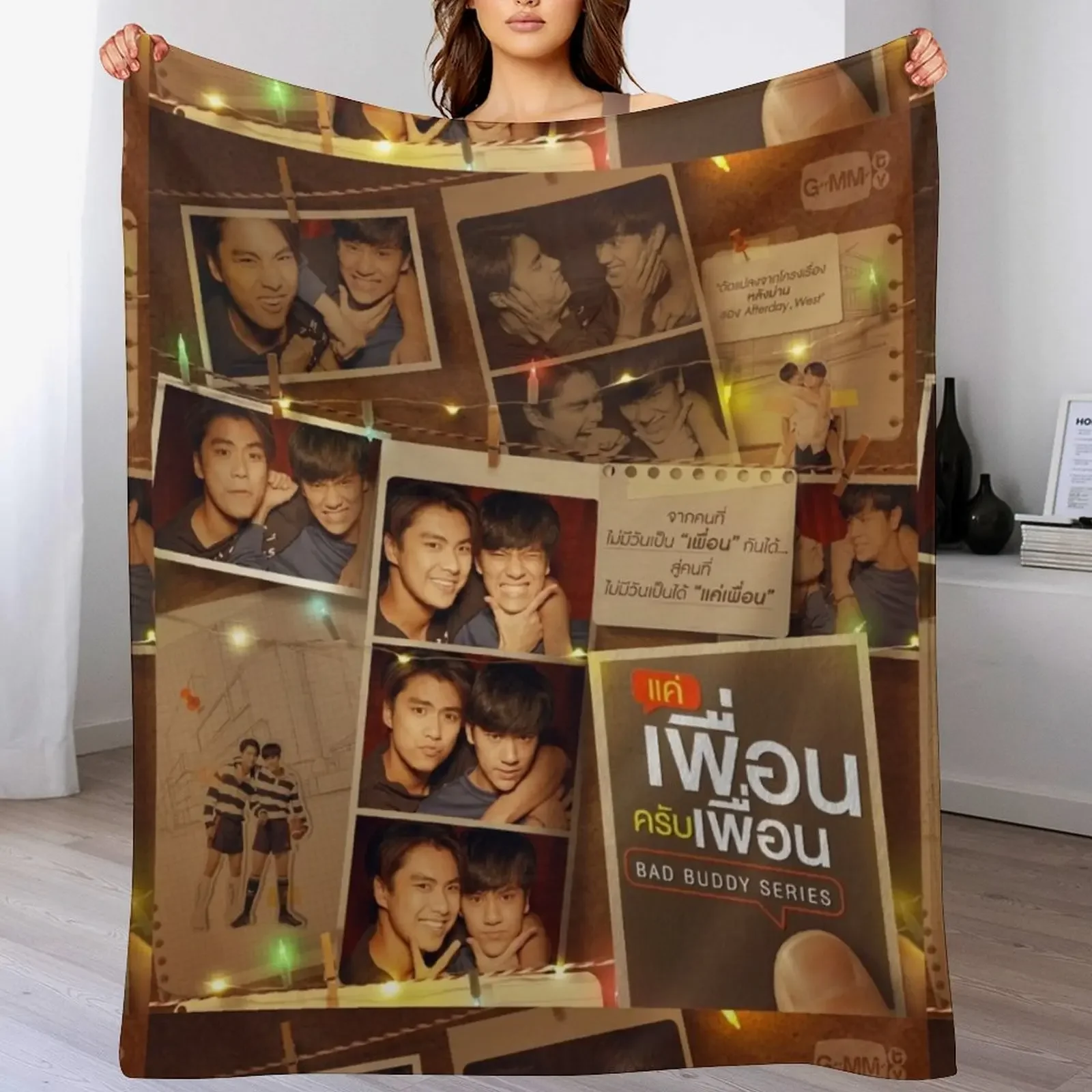 Bad Buddy series Throw Blanket Warm Accent Blanket for Living Room Decoration