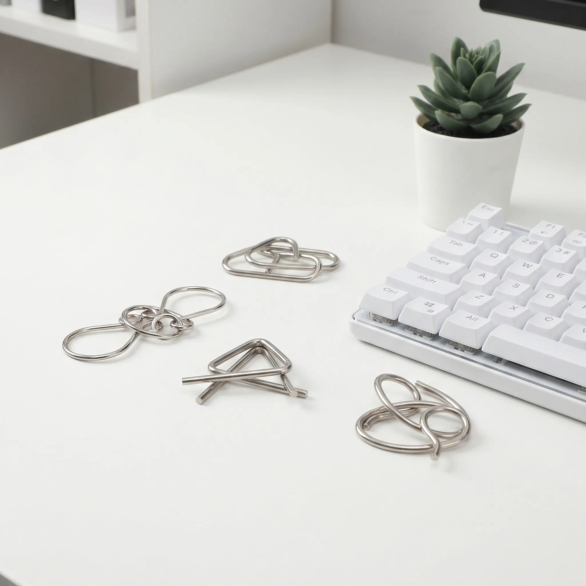

32Pcs Nine Linked Rings Puzzle Alloy Metal Brain Teaser Logic Training Disentanglement Challenge Iq Ring Unlock Game