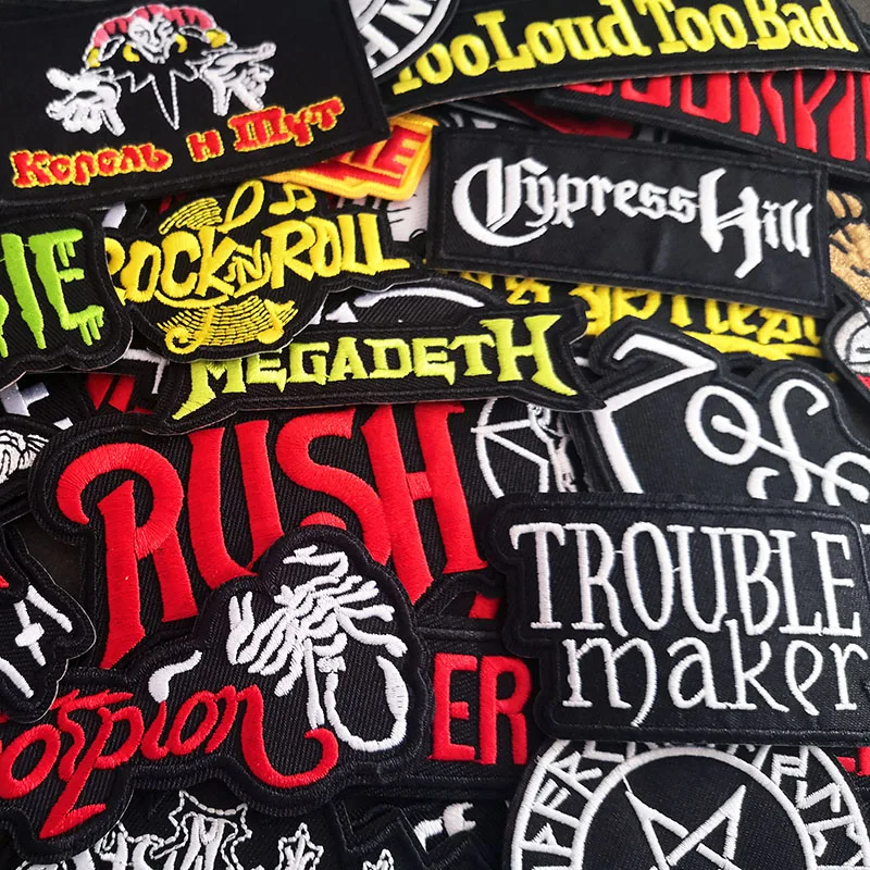 Music Rock Band Ironing Patches For Cloth Jackets Punk Badges Embroidery Classic Nostalgia Appliques Cloth Decoration Stickers