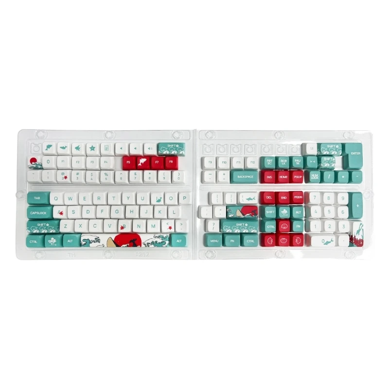 Exquisite 125 Keys Coral Sea Keycap Set XDA Profile PBT 5-Sided Dye-Sublimation ​Keycaps DIY Mechanical Keyboards Keycap