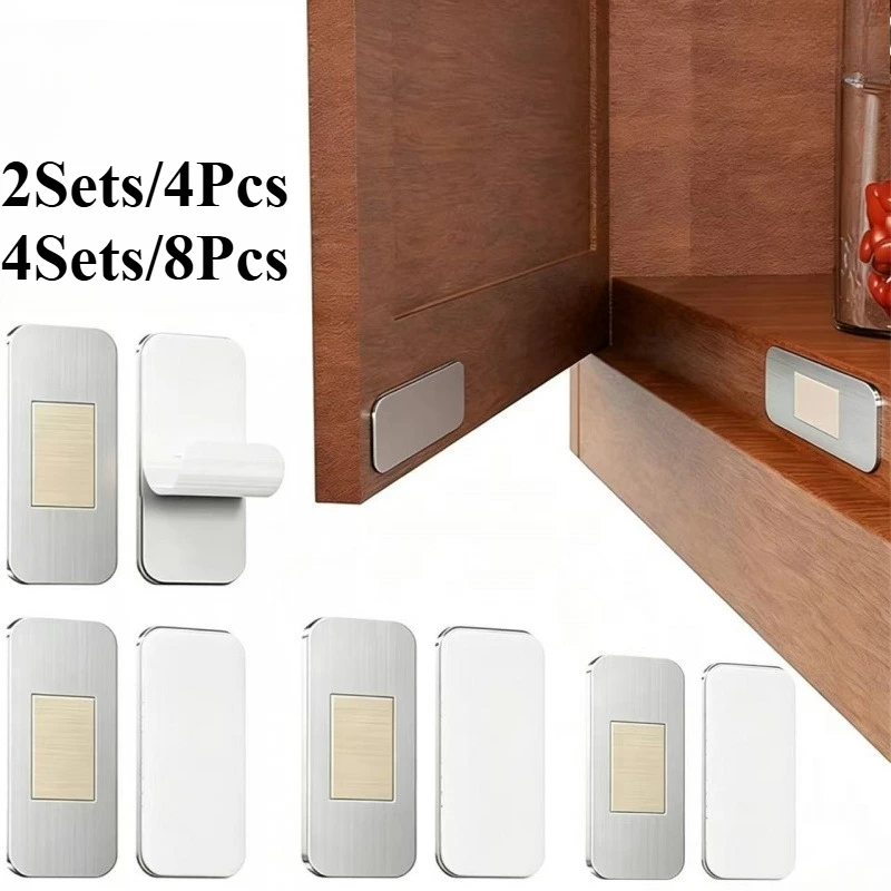 No Drill Stainless Steel Ultra Thin Magnetic Cabinet Catch For Wardrobe Drawer Sliding Door Hidden Magnetic Stopper