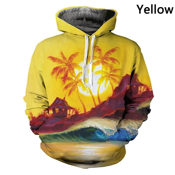 

Hot Selling 3D Print Men/women HoodiesBeach Coconut Tree Pattern Fashion Print Oversized Hoodie