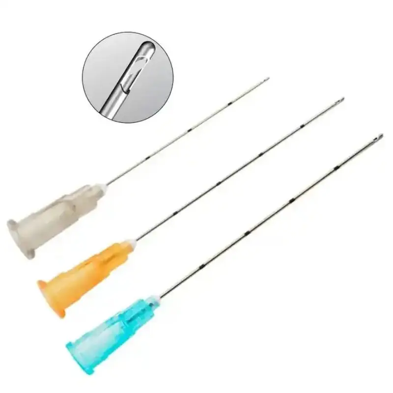 14G 90mm 18G 100mm Medical Sterile Blunt Tip Micro Cannula Needle for Injectable Hyaluronic Acid Fillers 10/20/50/100pcs