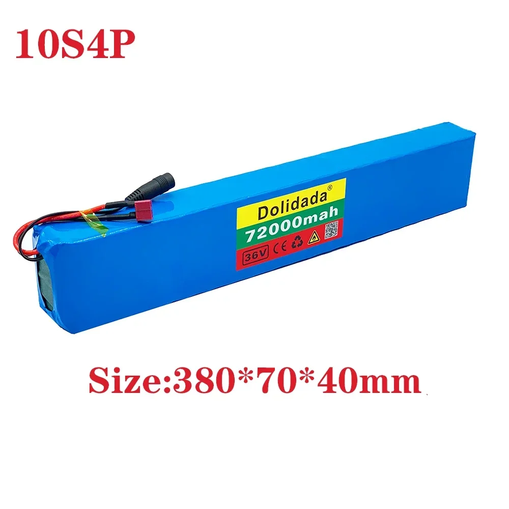 2023 new 18650 battery pack 10s4p 36 V 72AH high power 600 W, suitable for electric bicycle lithium battery with charger sales