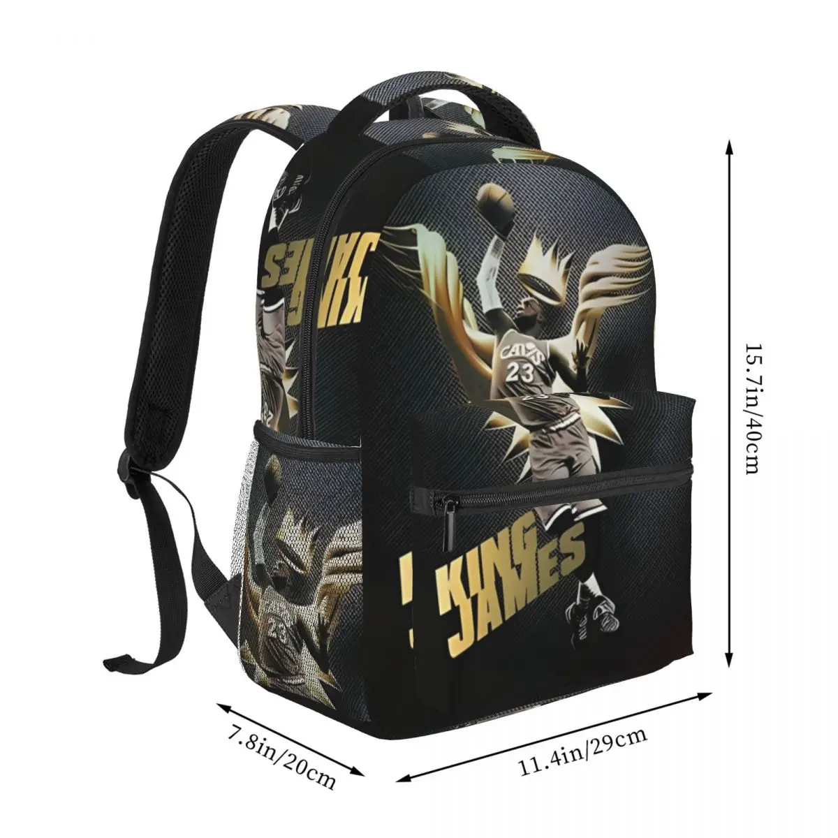 King Lebron-james Student School Bookbag Canvas Daypack Elementary High College Travel Bags 16in