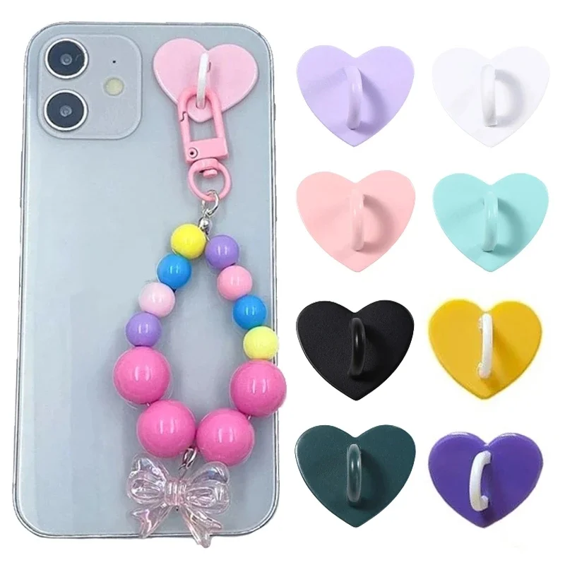 1/5PCS Mobile Phone DIY Pendant Holder Finger Ring Stand Love Heart-shaped Hooks Buckle Smartphone Case Charms Clasp Accessories