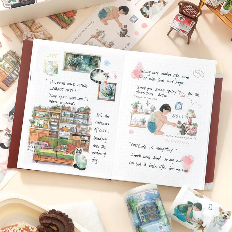 4 لفات/صندوق - سجلات INS الجميلة لقطع القوالب والورق والورق، شريط PET، يستخدم لتزيين مواد الحساب اليدوي