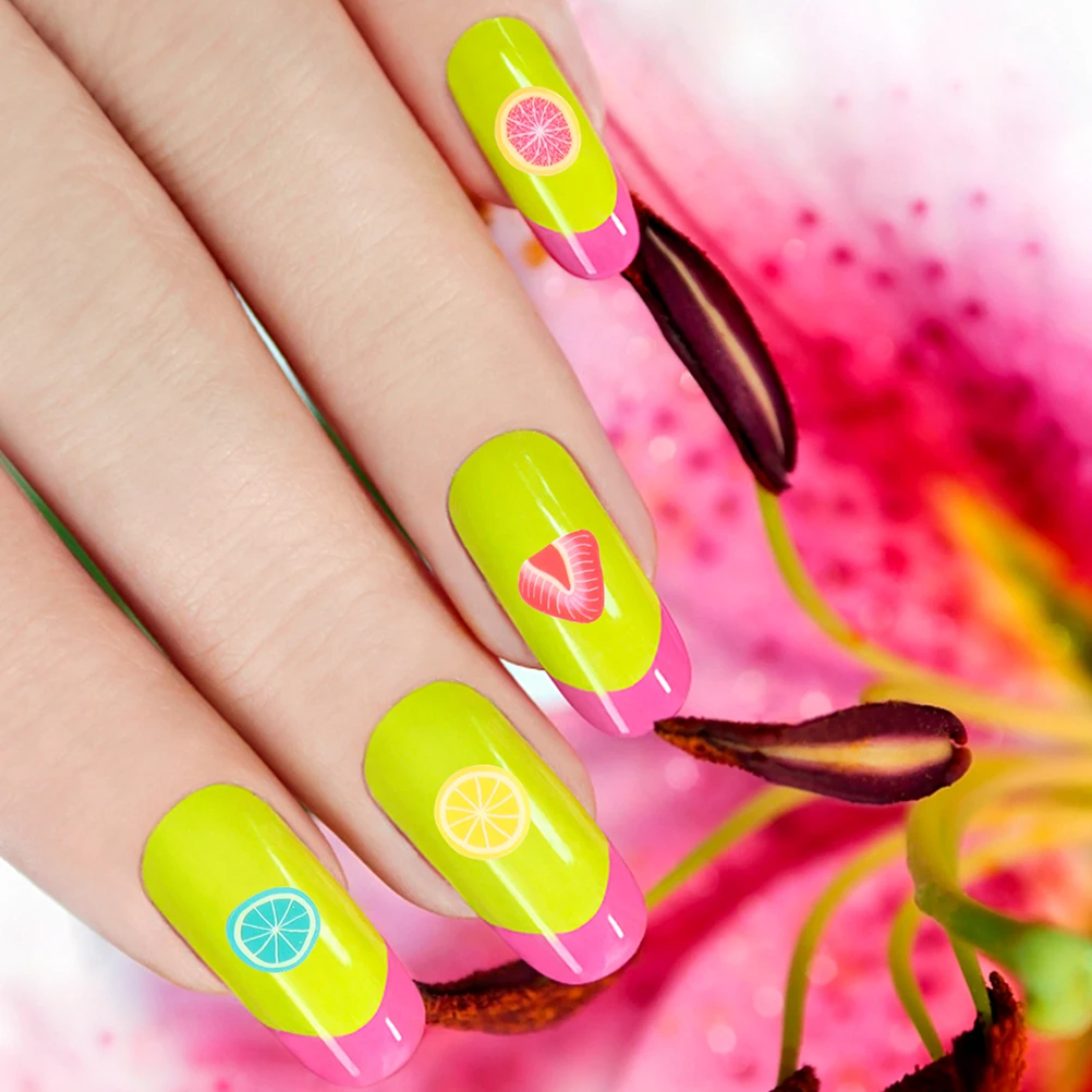 

2000pcs Fruit Slices Nail Sticker Clay Decoration DIY Decals Watermelon Strawberry Lemon Apple Grape Pineapple Fruits
