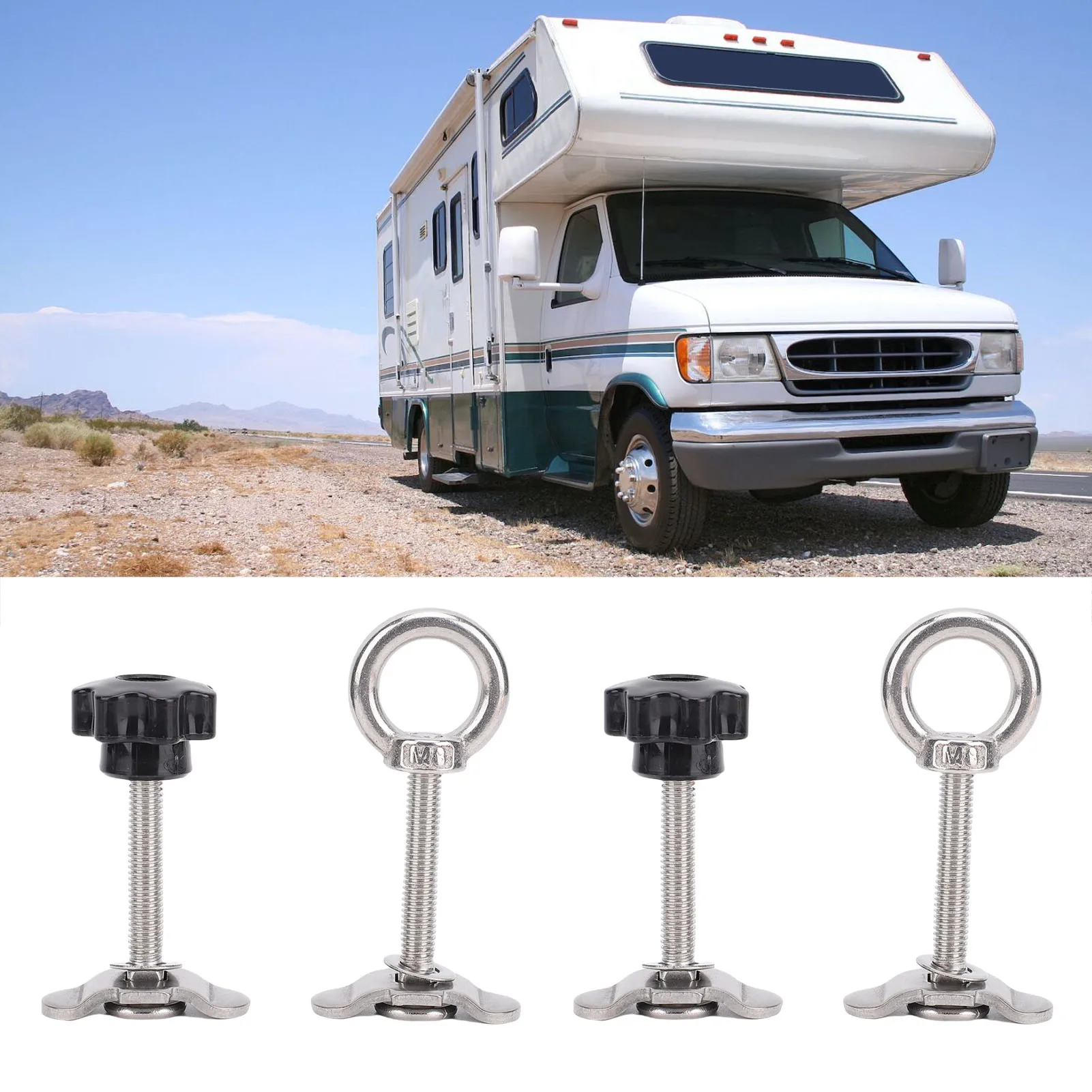 

Аксессуары для L-рейки L-рейка с двойным наконечником и резьбовой шпилькой, универсальный фитинг для грузовика, кровати, прицепа, грузового управления, пикапа RV ATV