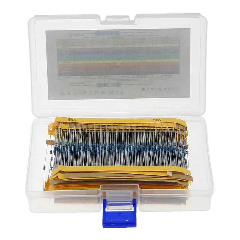 1280pcs 64value x 20pcs 1/8W Resistor Kit 1% Metal Film Resistor Assortment Kit Set 1ohm - 10mohm Resistor samples pack