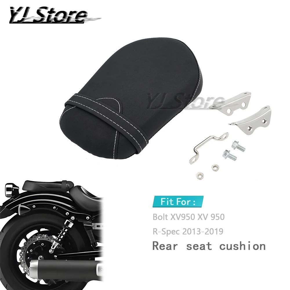 Ajuste para Yamaha Bolt XV950 XV 950 r-spec 2013-2019 accesorios de motocicleta Pillion PU almohadilla de cuero cojín del asiento trasero del pasajero