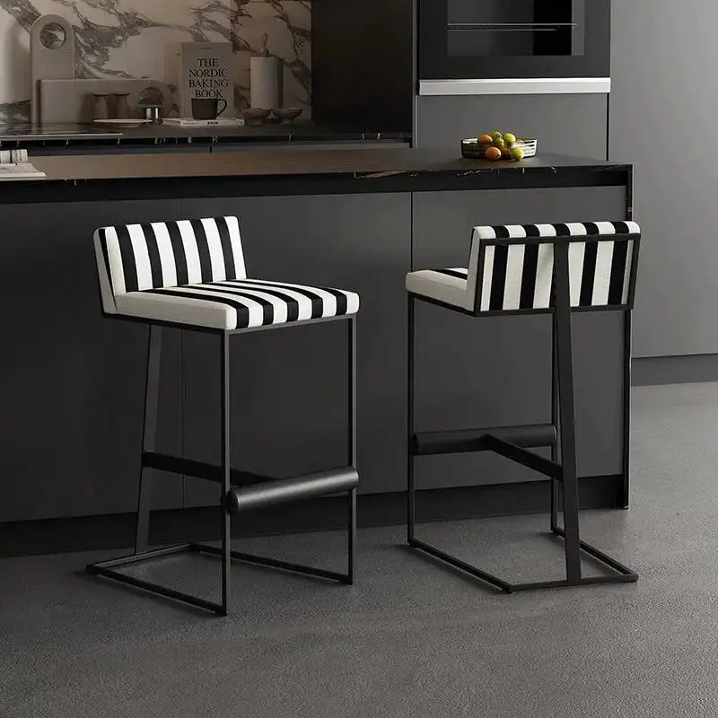 

Современные черные барные стулья с высокой спинкой, эргономичные, эстетичные, для спальни и салона, мебель для бара