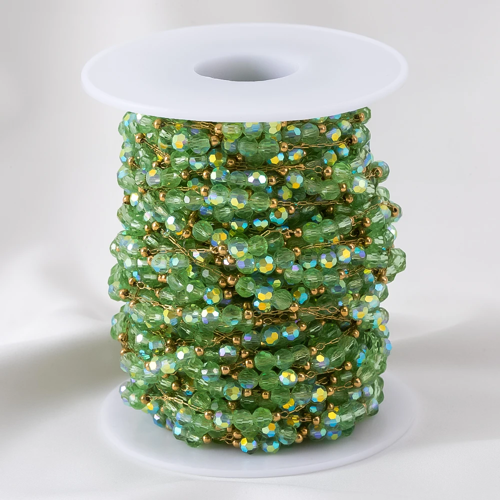 1 メートル/ロットステンレス鋼グラデーション 3.8 ミリメートルラウンドビーズチェーン DIY ブレスレットネックレスジュエリーメイキング検索アクセサリー材料