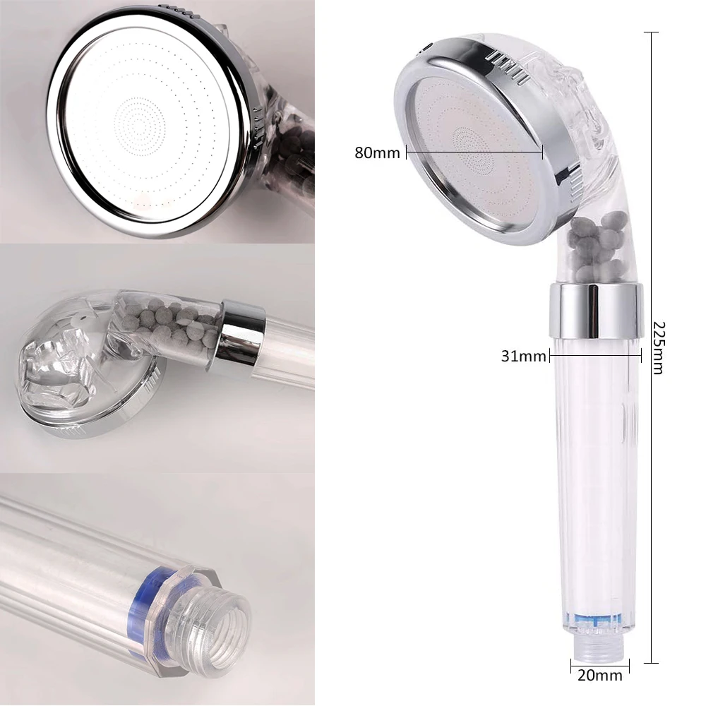 3 Modes Adjustable Shower Head High Pressure Water Saving Nozzles With Filter Remove Sediment Spa Showerhead Bathroom Accessorie
