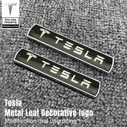 Placa de hoja de coche con logotipo de metal, actualización de modificación de maletero, logotipo, etiqueta de carrocería, adecuado para Tesla Model 3/Y/Model S/X