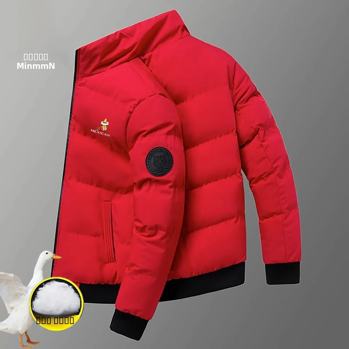 معطف رجالي من القطن من Thiened down Jaet 2025 شتوي دافئ مقاوم للرياح من القطن بطول عادي لون نقي ماركة مكسيكية