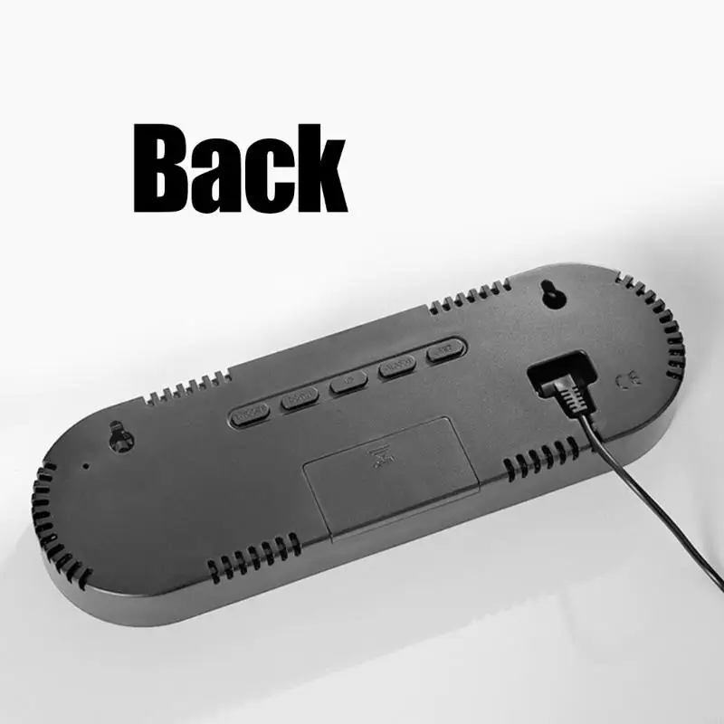 Elegant Geometric Design Wall and Desk Clock Featuring Temperature Monitoring Date Week Display and Double Alarm Functions Y5GB