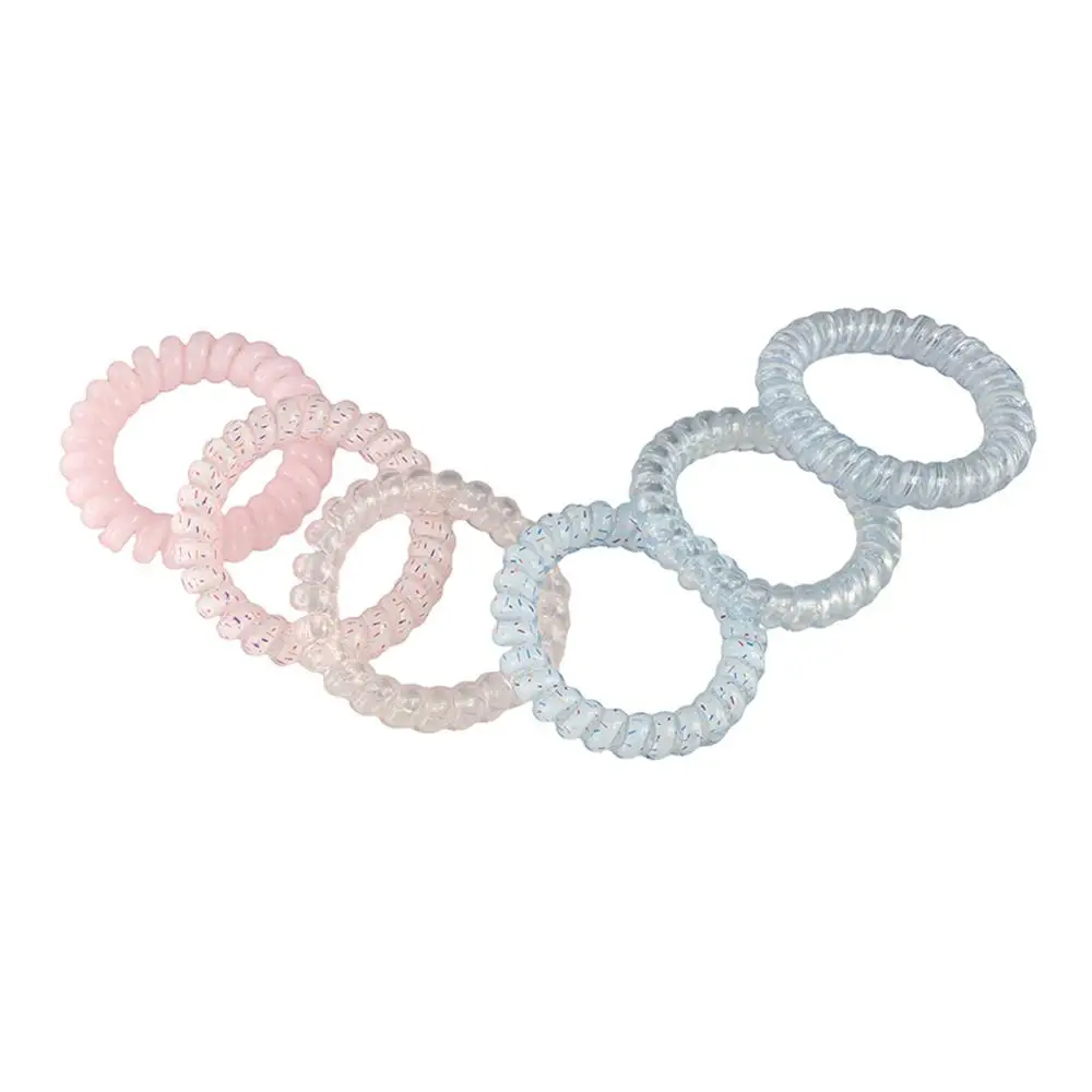 

Hair Tie Stretch Spiral Cord Hair Ring Hair Rope Headwear Sweet Elastic Hair Tie Scrunchies Colorful Multicolor Telephone Wire