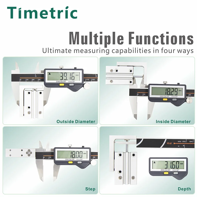 150/200/300mm Electronic Digital Vernier Micrometer Caliper Inch/Millimeter Stainless Steel Large LCD Screen