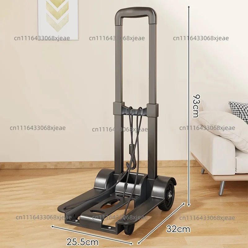 Foldable hand trolley, portable and load-bearing, ideal for shopping, parcel and luggage transport