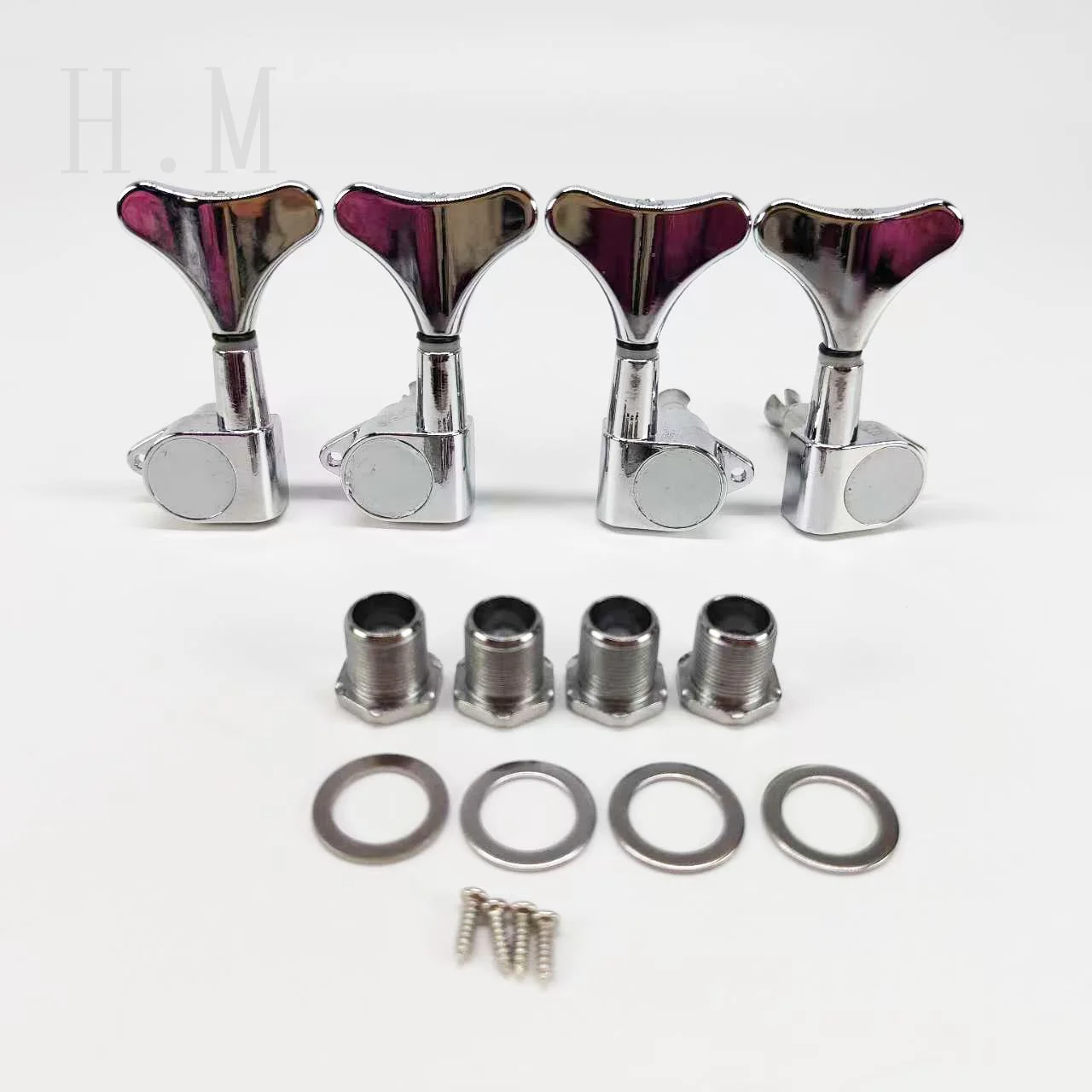 4-string Electric Bass Tuning Pegs Fishtail Fully Enclosed Design Machine Heads Tuning Pegs for Electric Bass Guitar Accessories