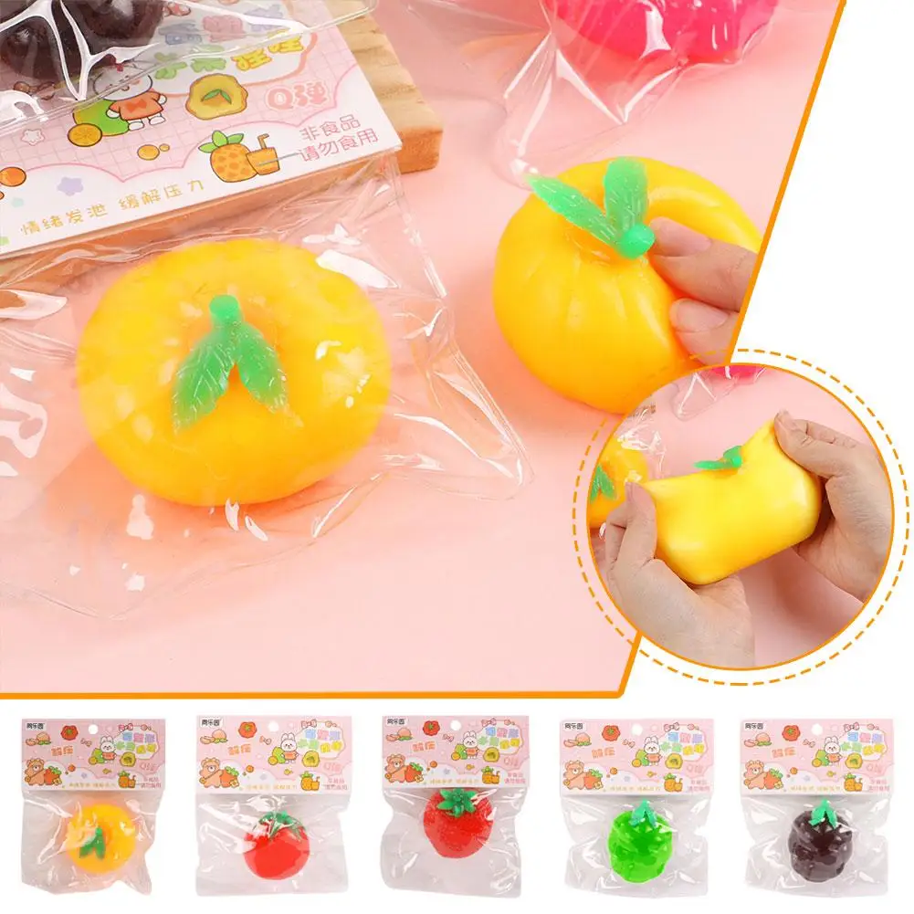 Simulation Pumpkin Toys 3D Cute Yellow Fruit Soft Ball Relaxed Gifts Toy Fidget Party Squeeze Decompression Childs R5N2