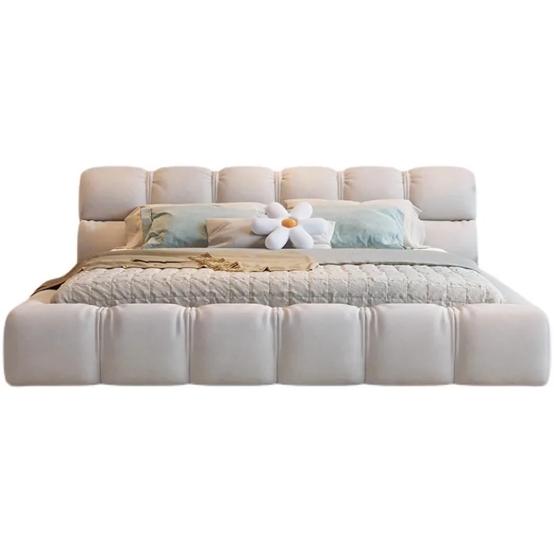 

−For Modern king Size Luxury Queen Bedroom Furniture with Lights pink Bed Frame Luxury Hotel Beds Storage Bed Free Samples&