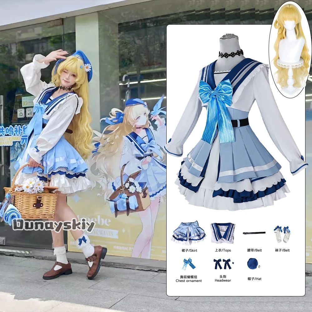 

Phoebe Game Wuthering Waves Cosplay Costume Japanese Kawaii Lolita Style Op Dress Phoebe Role-playing Halloween Women Suit