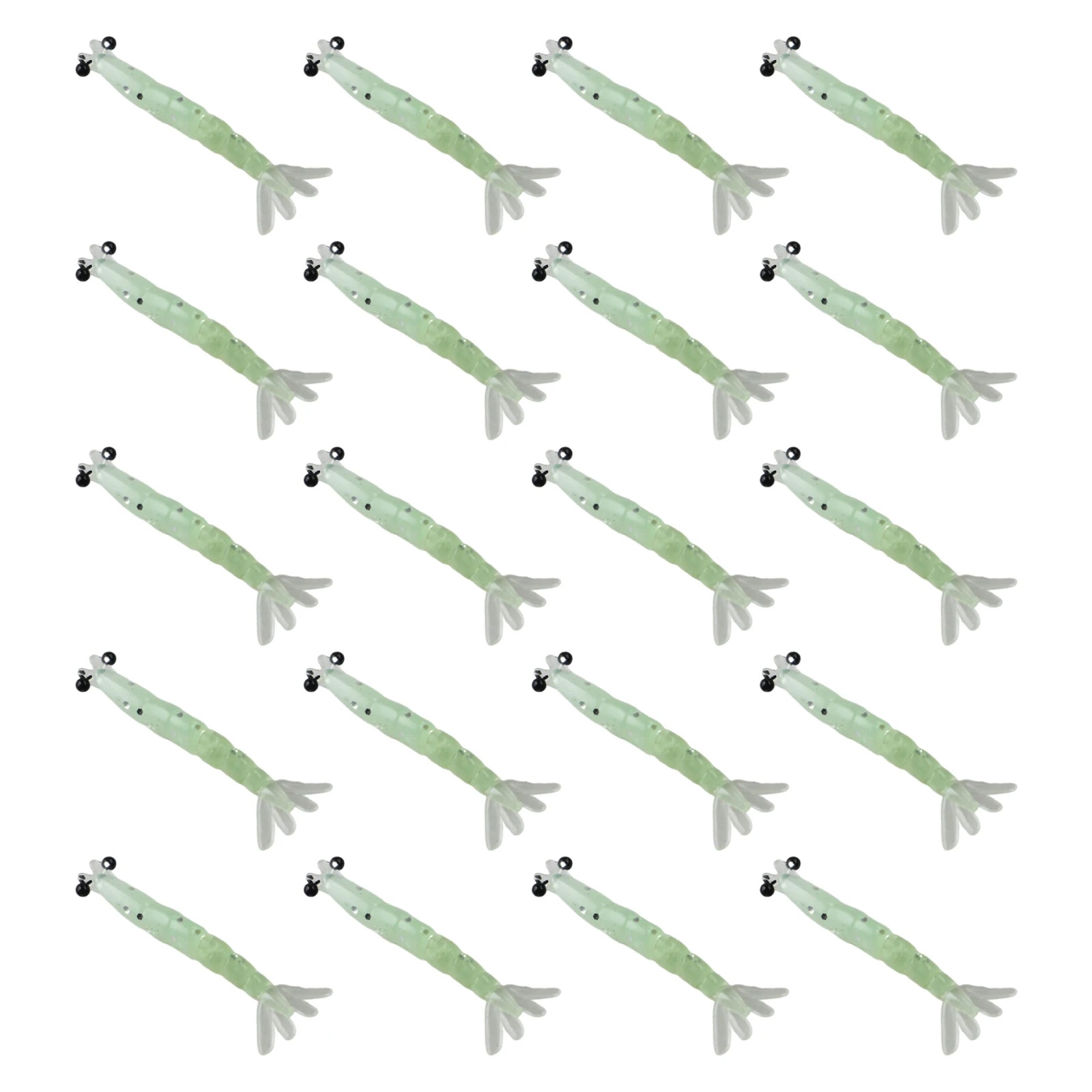 20Pcs Mini Shrimp Lure Realistic Shrimps Bass Bait Glitter Direct Fishing Tackle Lures For Saltwater & Freshwater