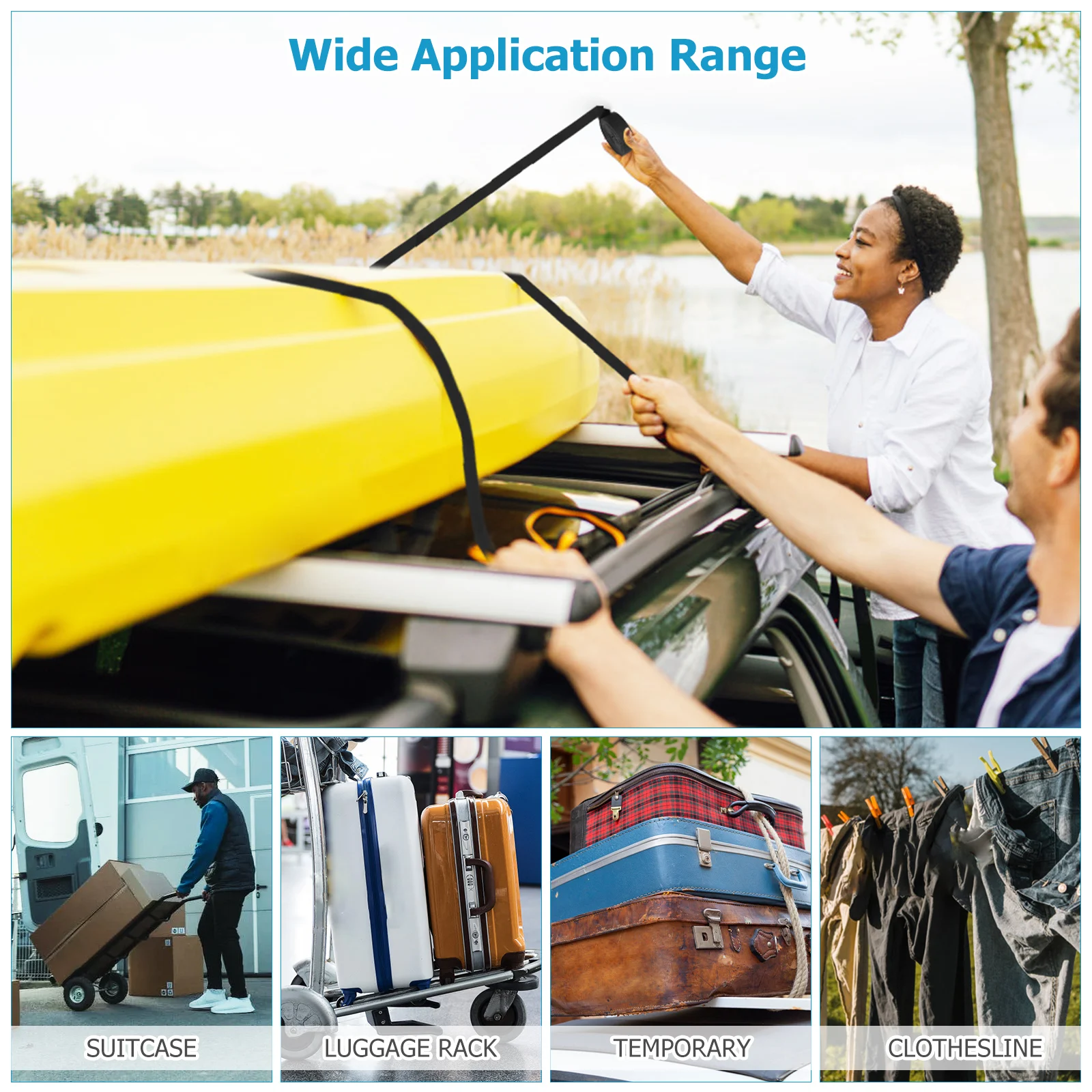 

4 Pcs Strap Buckle Ratchet Tie down Straps Buckles Bundling Belt Surfboard Fix Ties Canoe with Tightening Suitcase